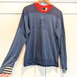 ADIDAS Men's Blue Pullover Varsity Sweater Sweatshirt Size Small